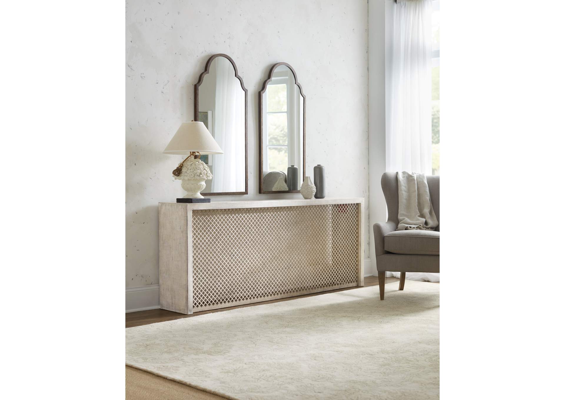 Boheme Belvue Linen Wrapped Console,Hooker Furniture