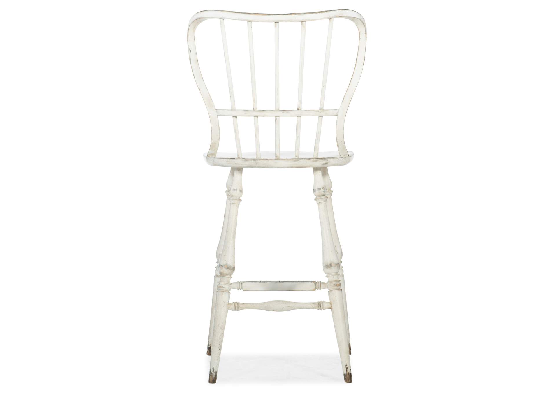 Ciao Bella Spindle Back Bar Stool-White,Hooker Furniture