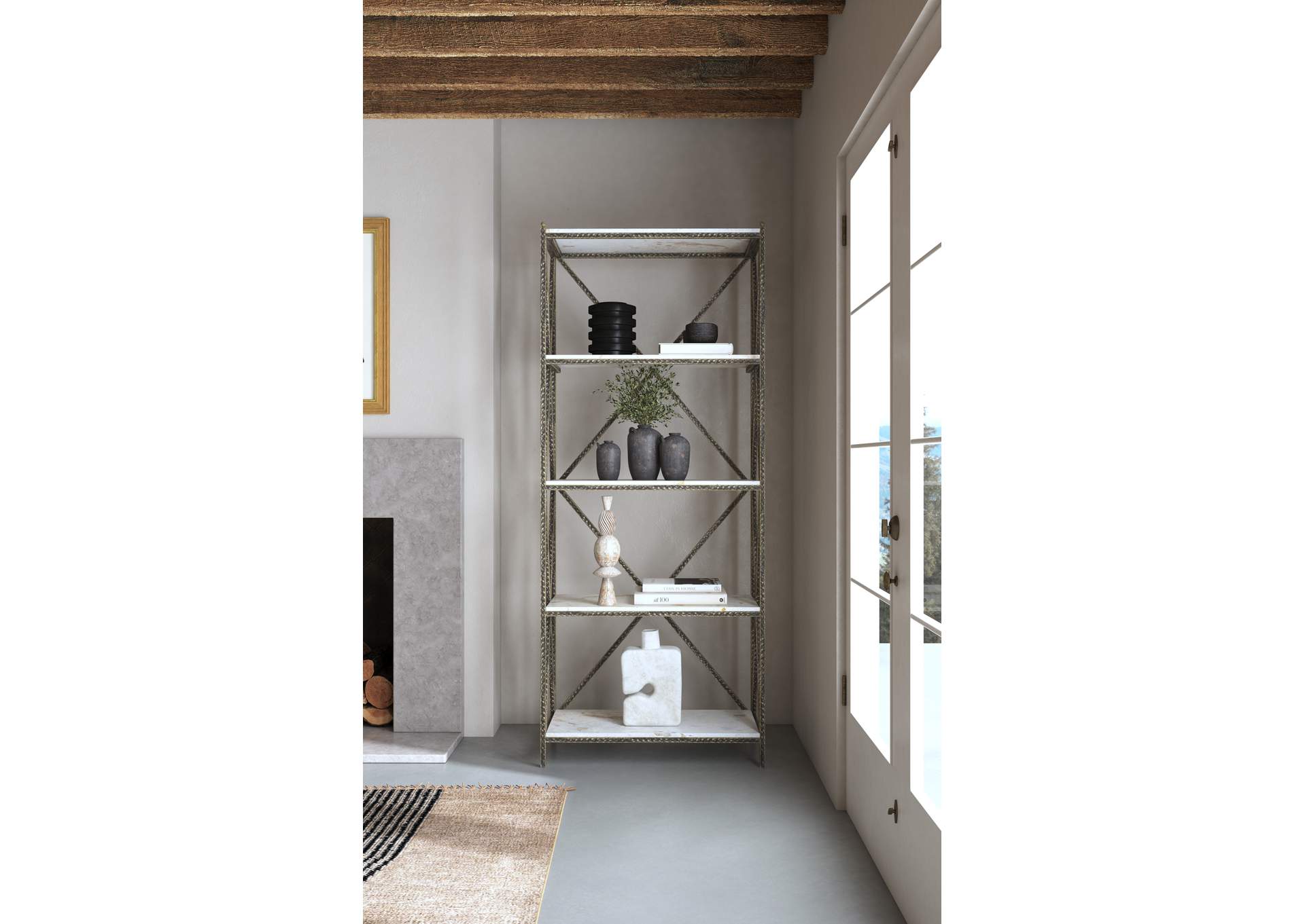 Commerce & Market Metal-Stone Etagere,Hooker Furniture