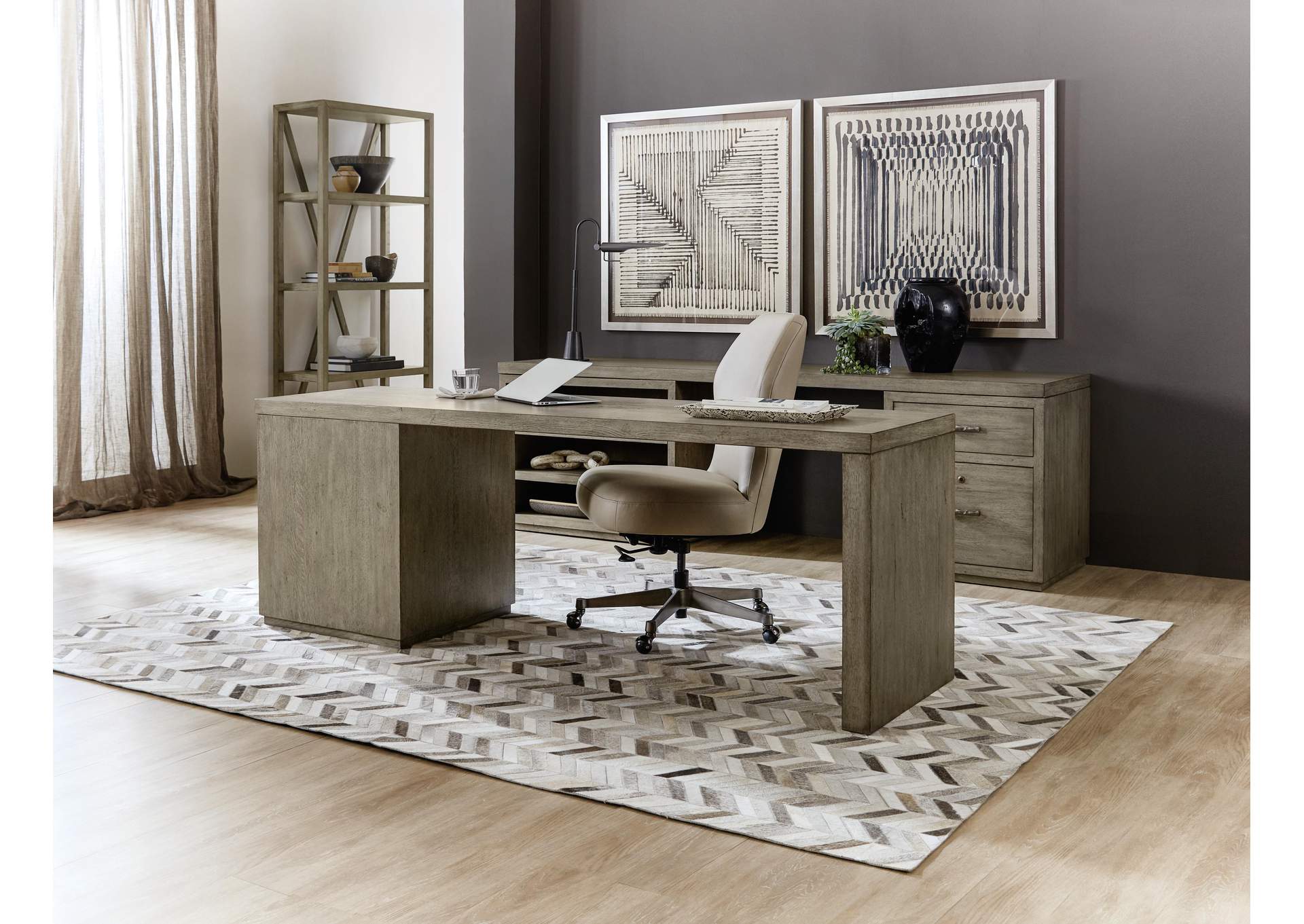 Linville Falls 84" Desk With One File,Hooker Furniture