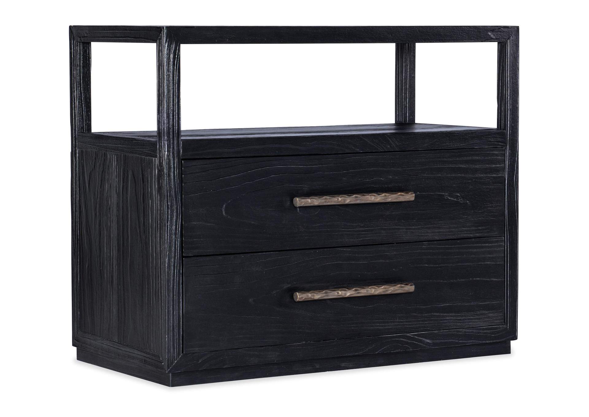 Linville Falls Shou Sugi Ban Two Drawer Nightstand,Hooker Furniture