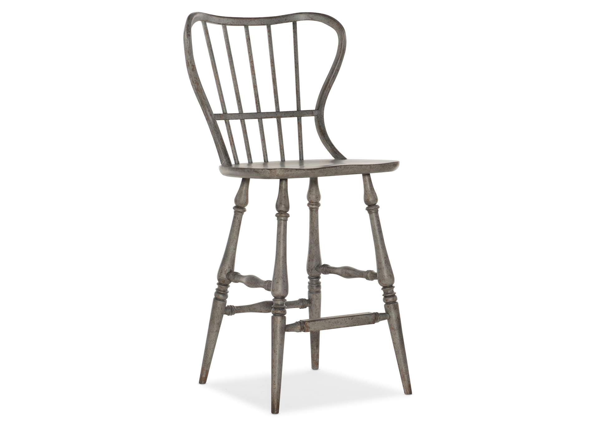 Ciao Bella Spindle Back Bar Stool - Speckled Gray