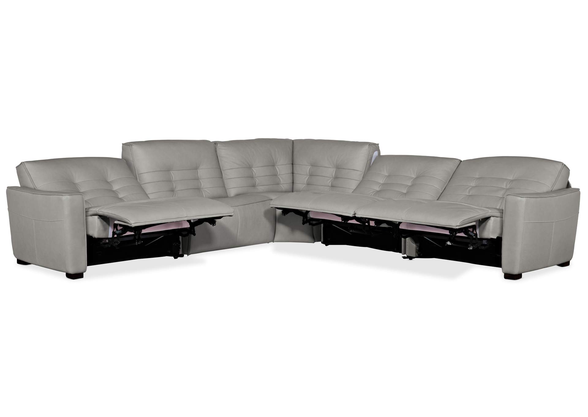 Reaux 5 - Piece Power Recline Sectional W - 3 Power Recliners,Hooker Furniture