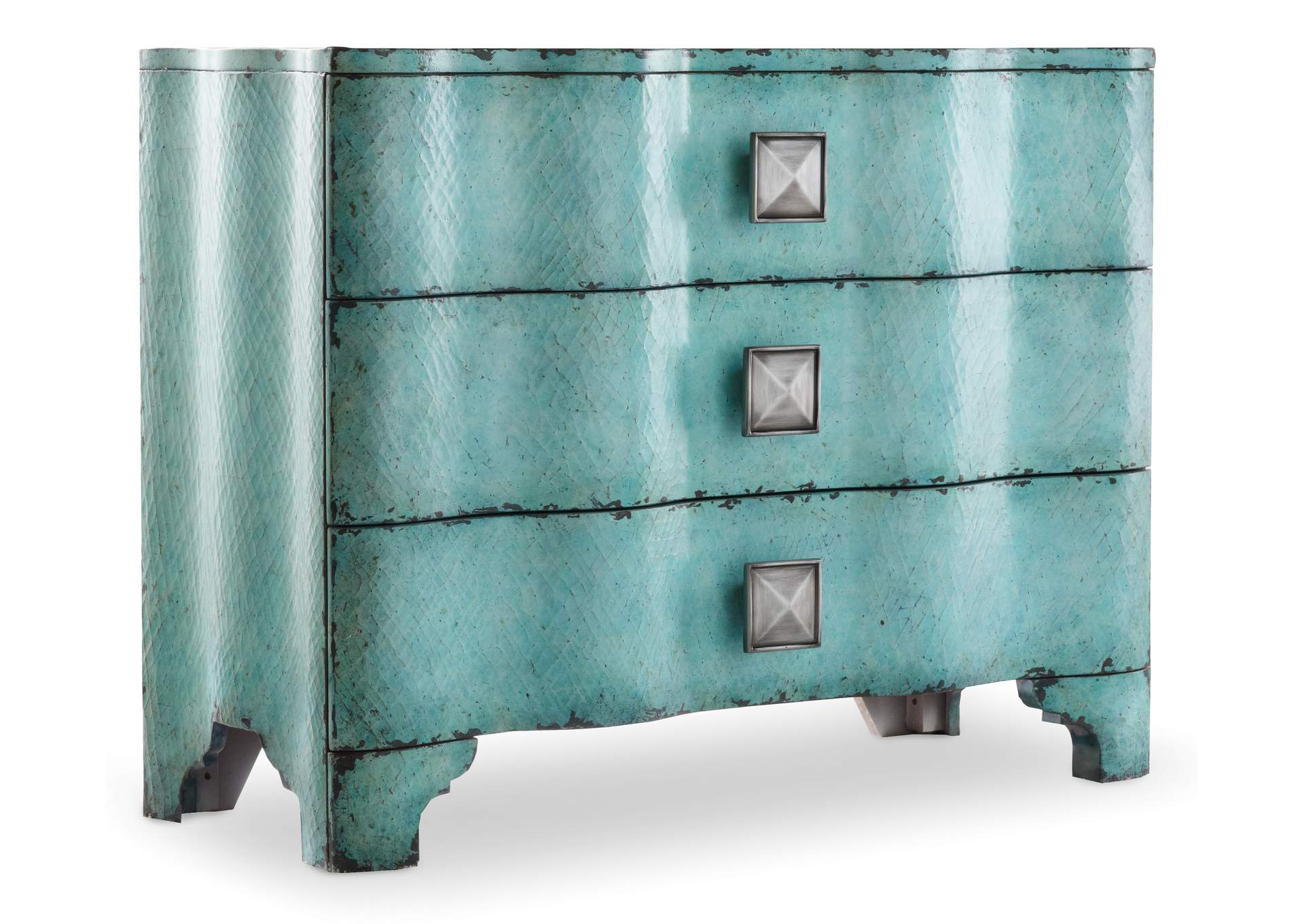 Melange Turquoise Crackle Chest,Hooker Furniture