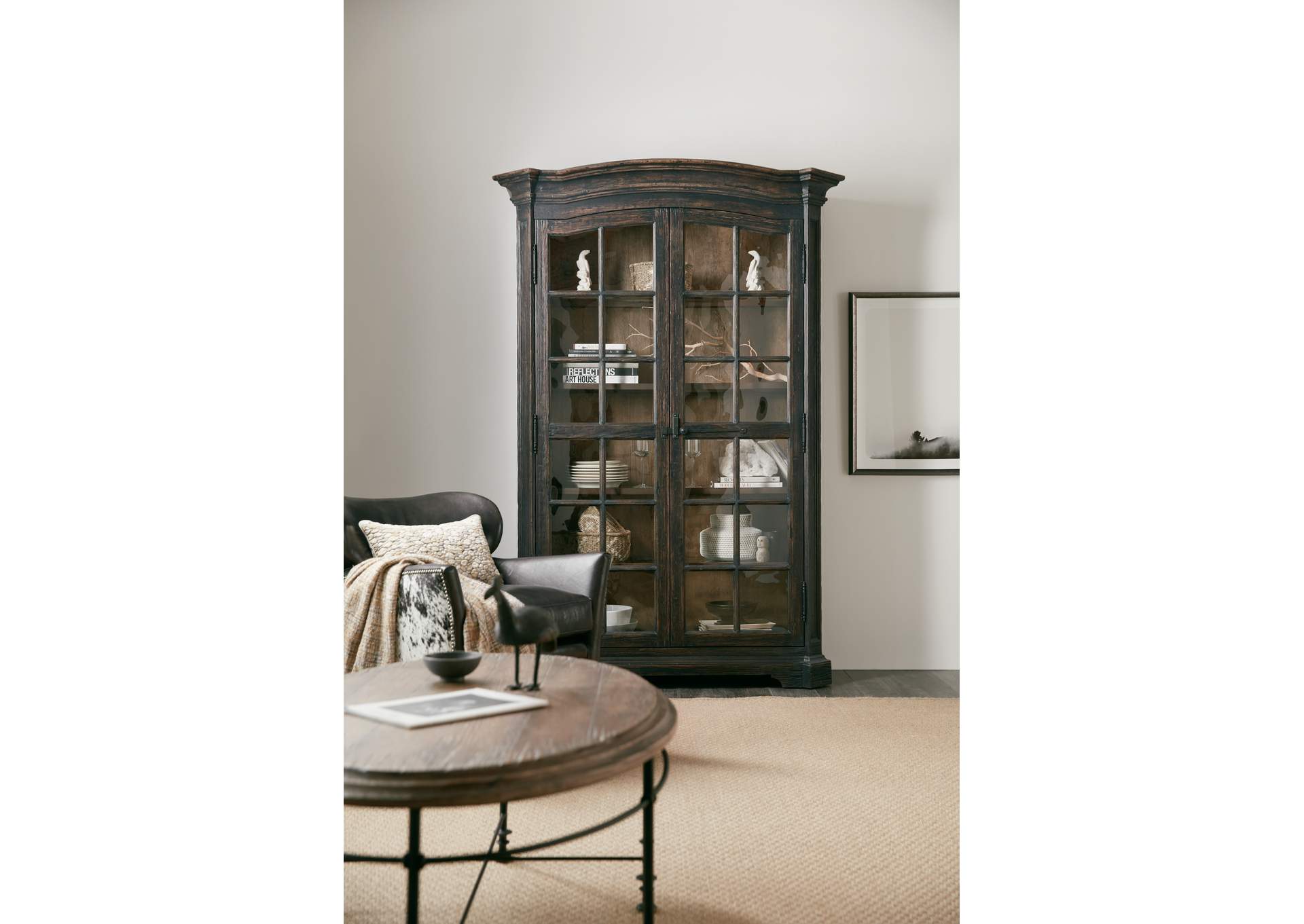 La Grange Mullins Prairie Display Cabinet,Hooker Furniture