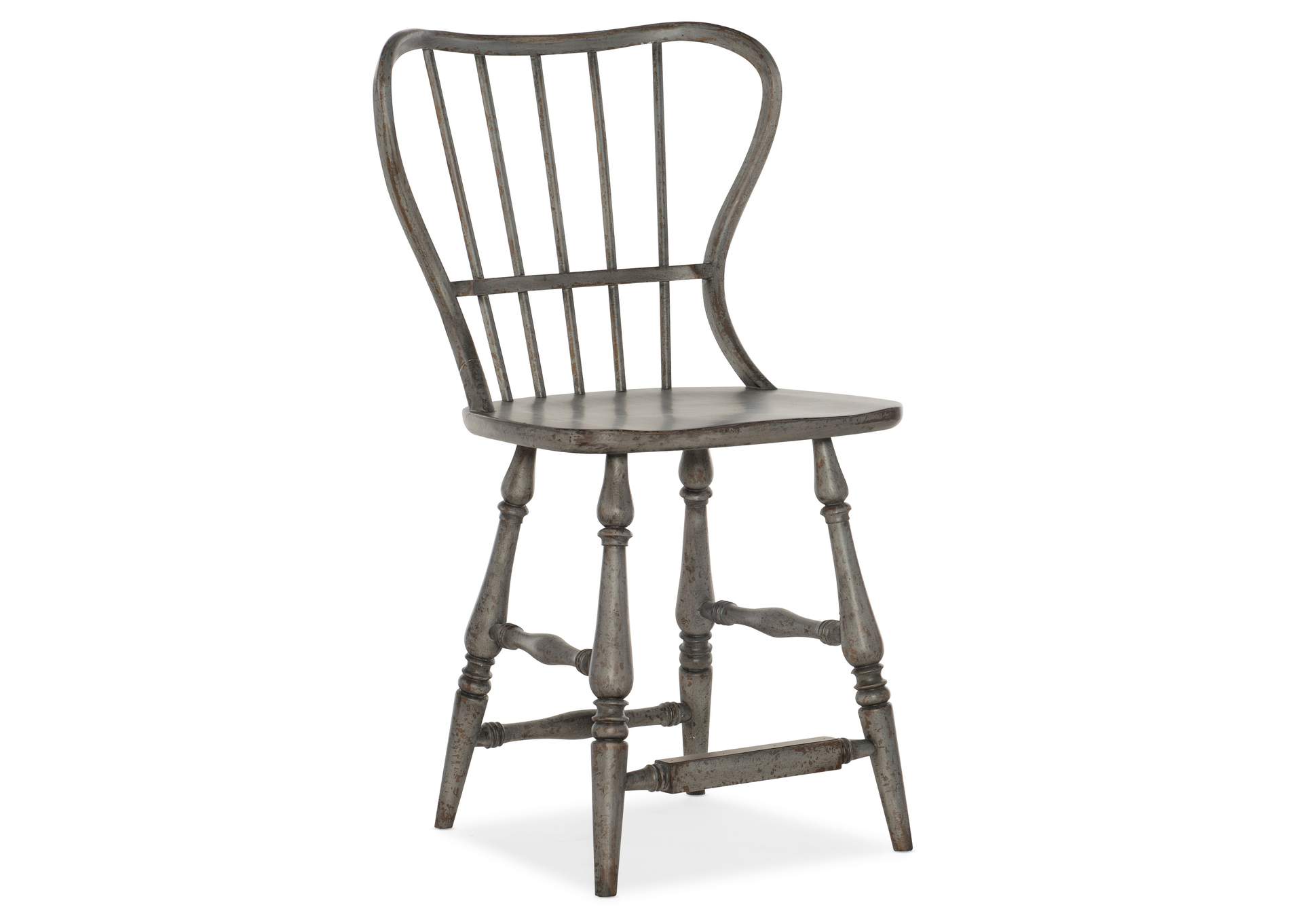 Ciao Bella Spindle Back Counter Stool - Speckled Gray,Hooker Furniture