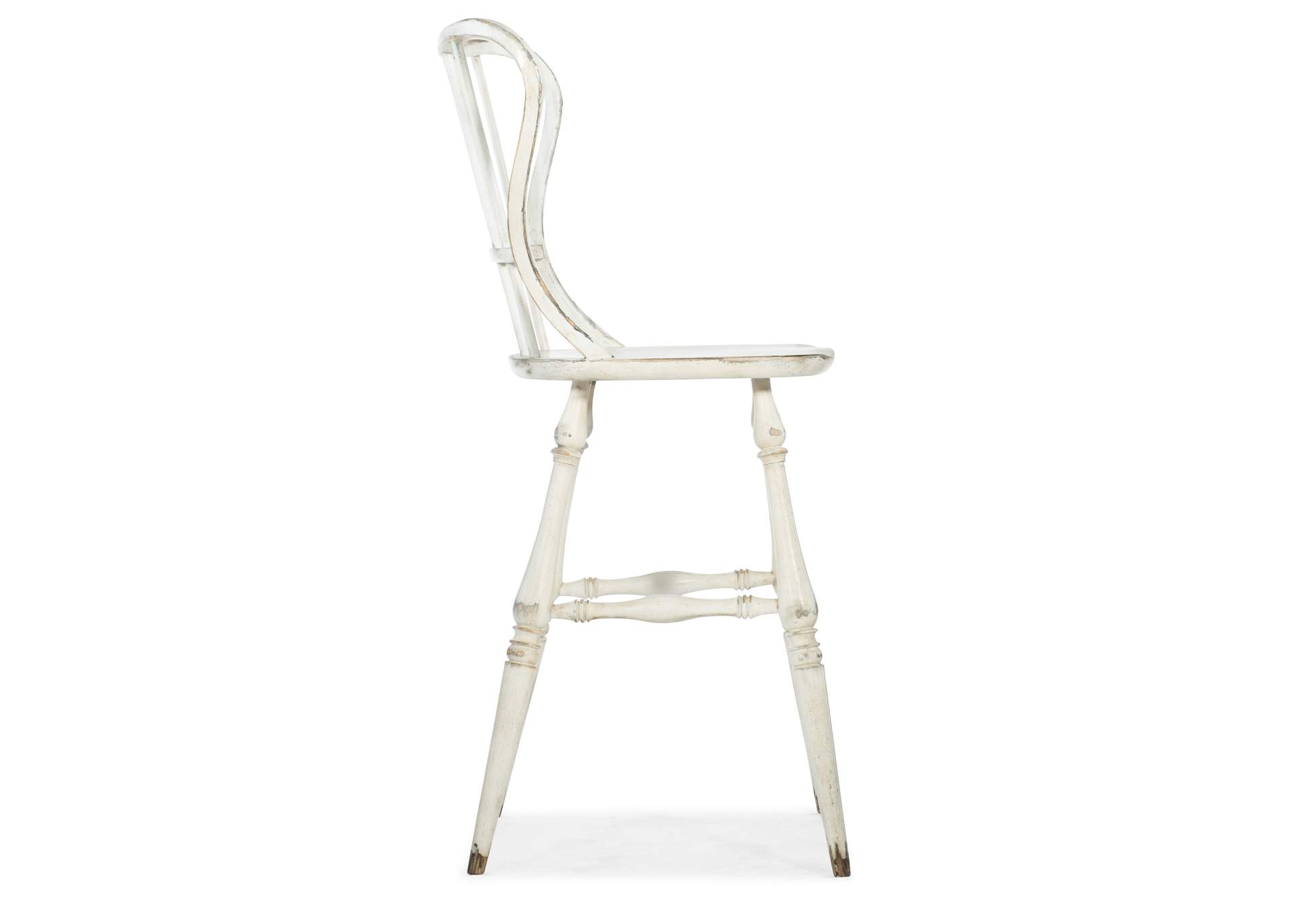 Ciao Bella Spindle Back Bar Stool-White,Hooker Furniture