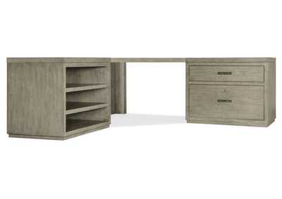 Image for Linville Falls Corner Desk With Lateral File and Open Desk Cabinet