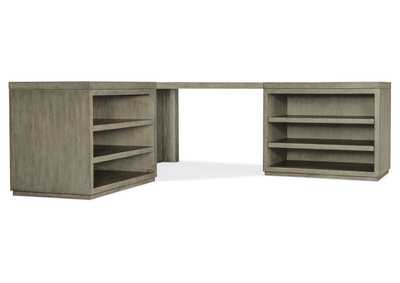 Linville Falls Corner Desk With Two Open Desk Cabinets