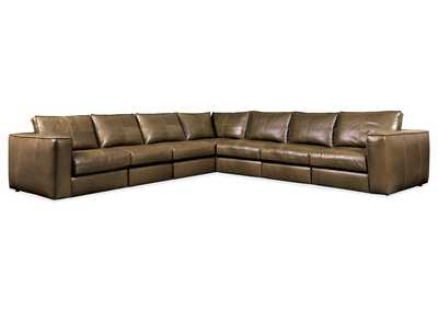 Image for Brown Solace Leather Stationary Sectional