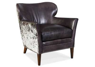 Kato Leather Club Chair W - Salt Pepper Hoh,Hooker Furniture