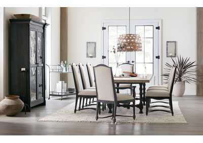 Ciao Bella 84In Trestle Table W - 2 - 18In Leaves - Flaky White - Black,Hooker Furniture