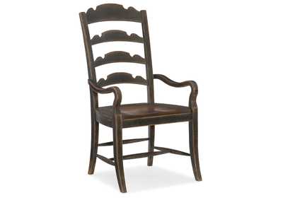 Image for Hill Country Twin Sisters Ladderback Arm Chair - 2 per carton/price ea