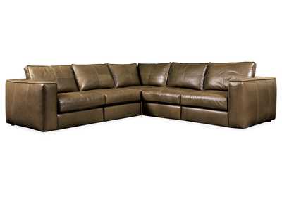 Image for Brown Solace Leather Stationary Sectional
