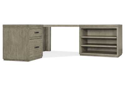 Image for Linville Falls Corner Desk With File and Open Desk Cabinet