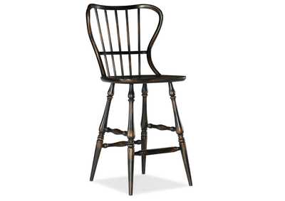 Image for Ciao Bella Spindle Back Bar Stool-Black