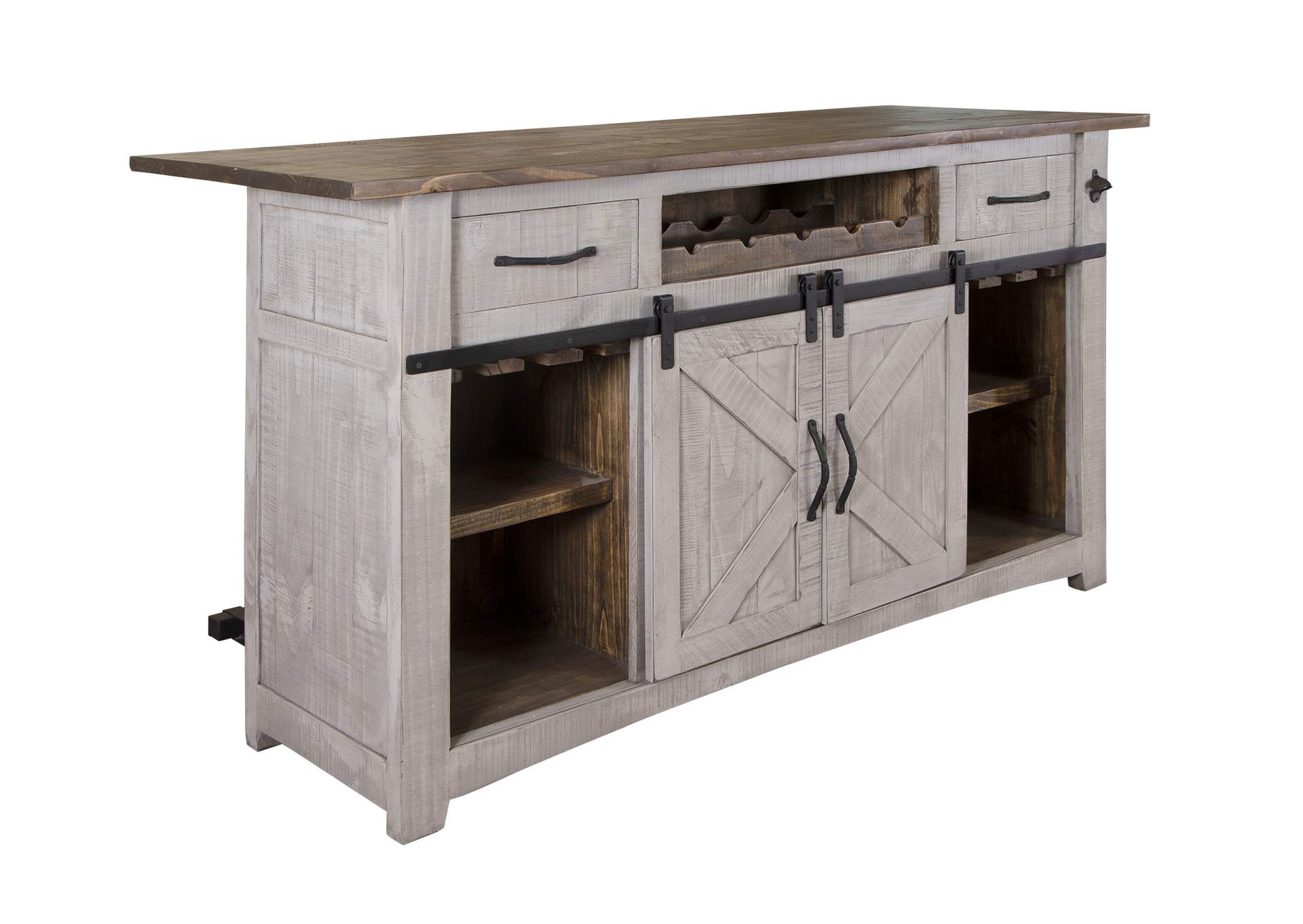 Pueblo Gray 2 Drawers & Doors, Bar,International Furniture Direct