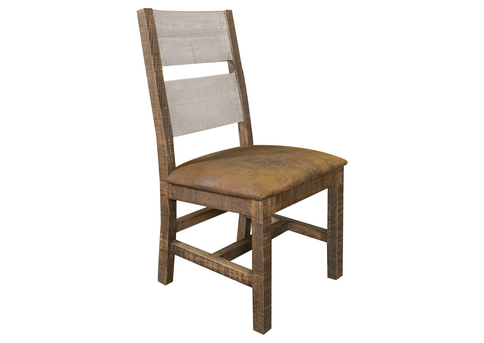 Pueblo Gray Solid Wood Chair w/Fabric Seat (Set of 2),International Furniture Direct