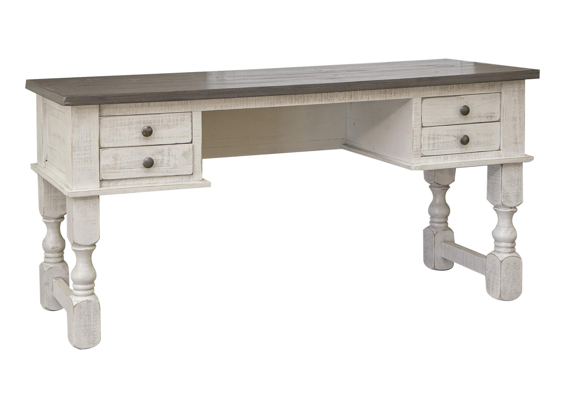 Stone Ivory Antiqued & Weathered Gray Desk,International Furniture Direct