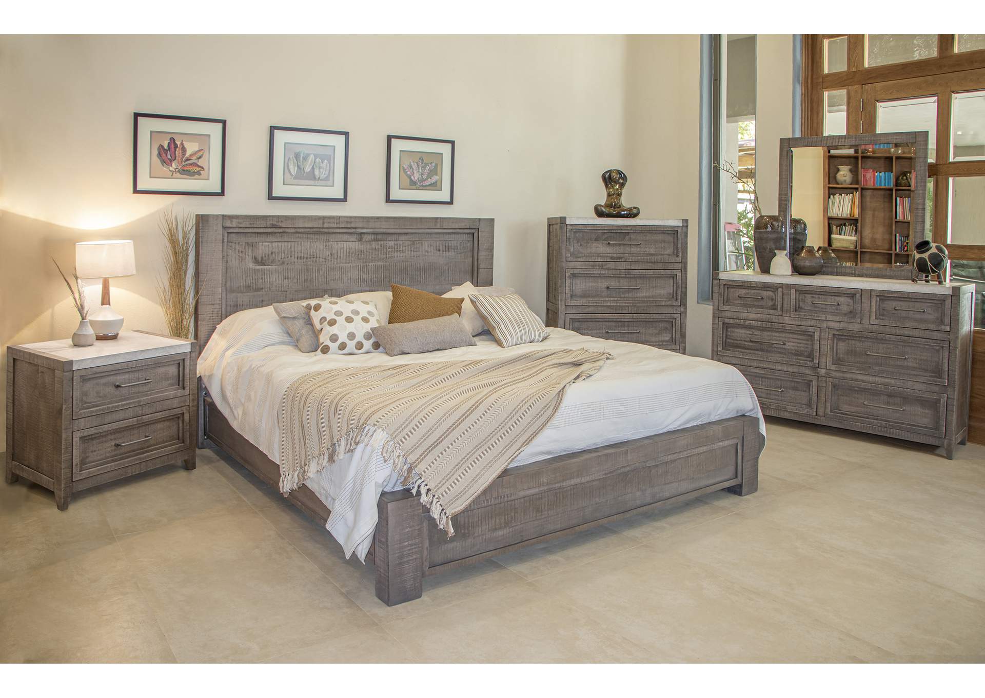 Marble Warm natural gray Queen Headboard,International Furniture Direct