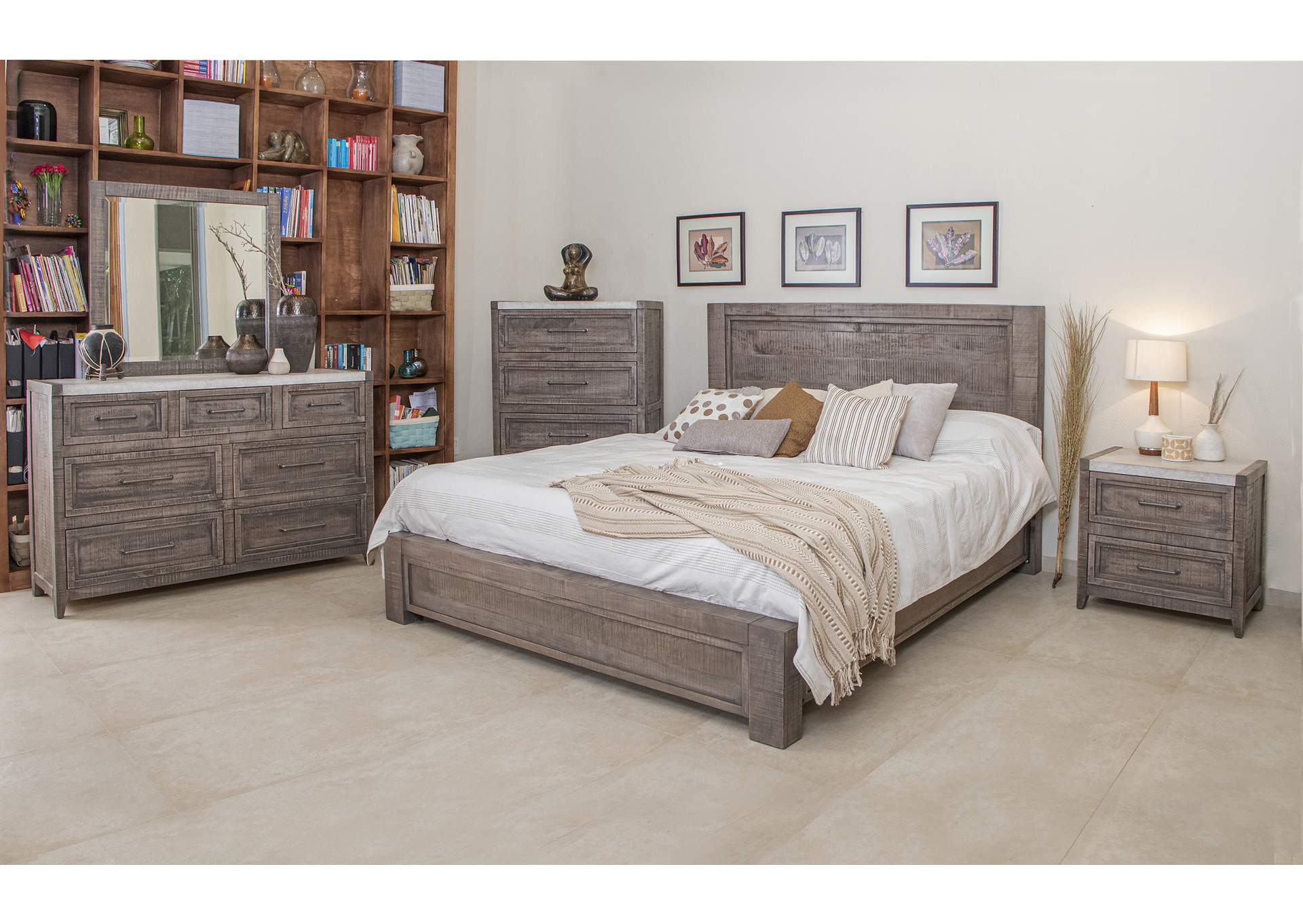 Marble Warm natural gray Queen Headboard,International Furniture Direct
