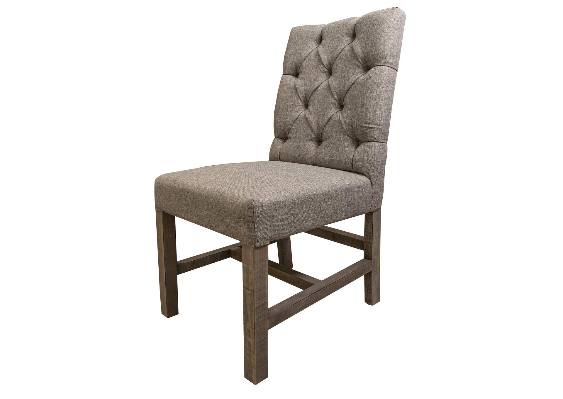 Marble Tufted Chair w/ Gray Fabric  (Set of 2),International Furniture Direct