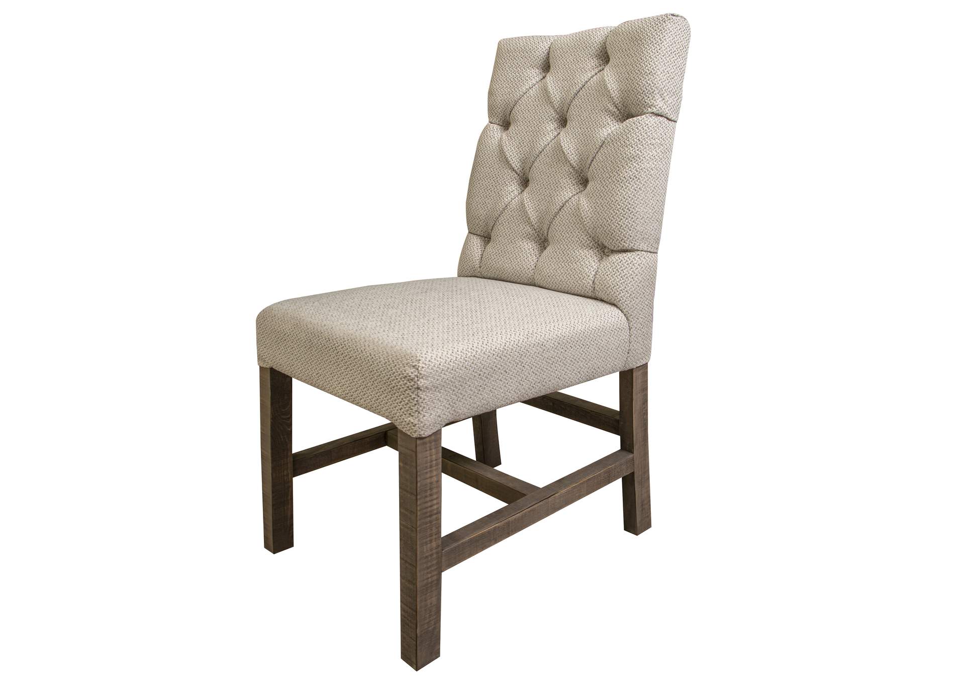 Marble Tufted Chair w/ Ivory Fabric  (Set of 2),International Furniture Direct