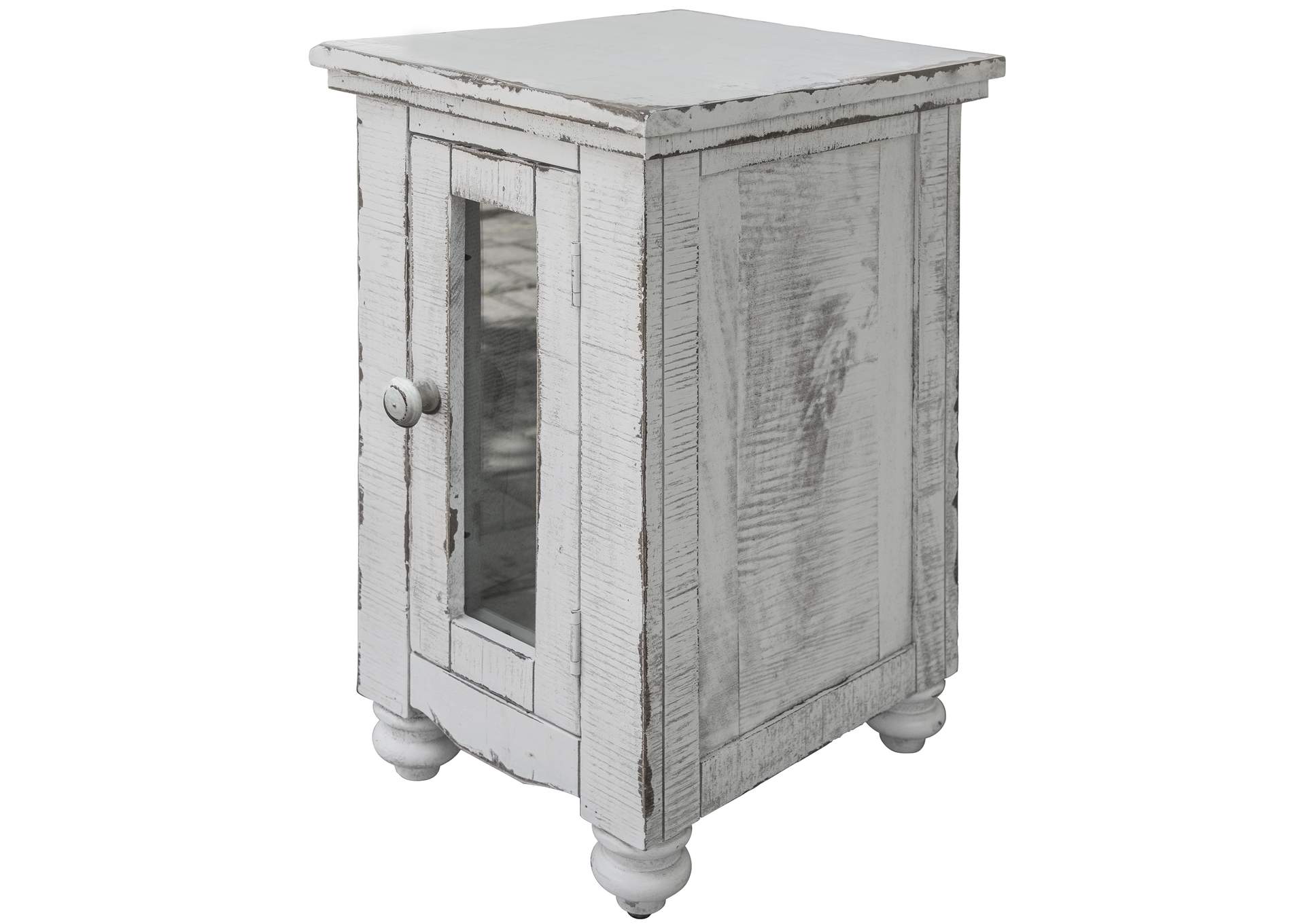 Aruba 1 Door, Chair Side Table w/ White finish,International Furniture Direct