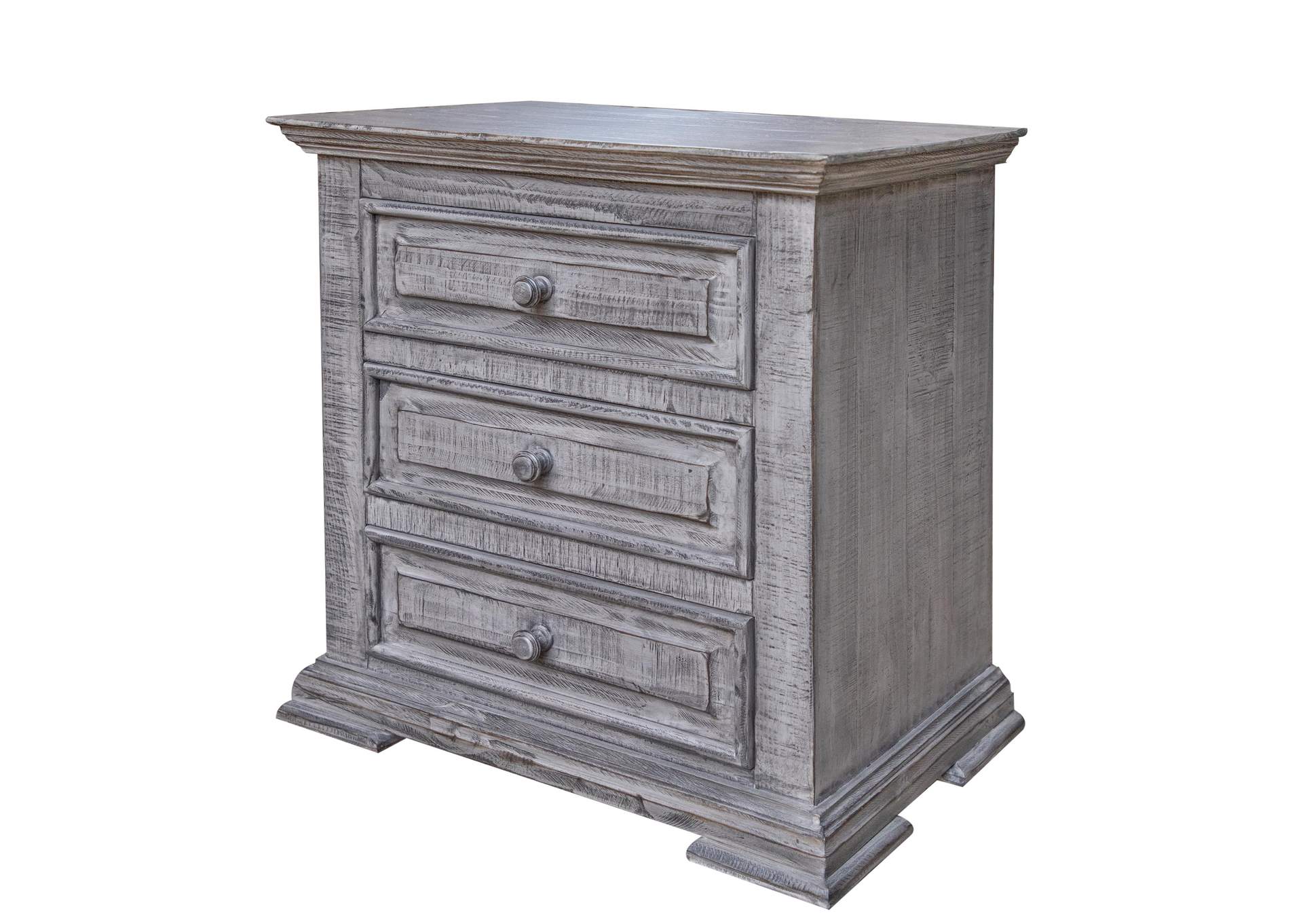 Terra Gray 3 Drawer Nightstand,International Furniture Direct