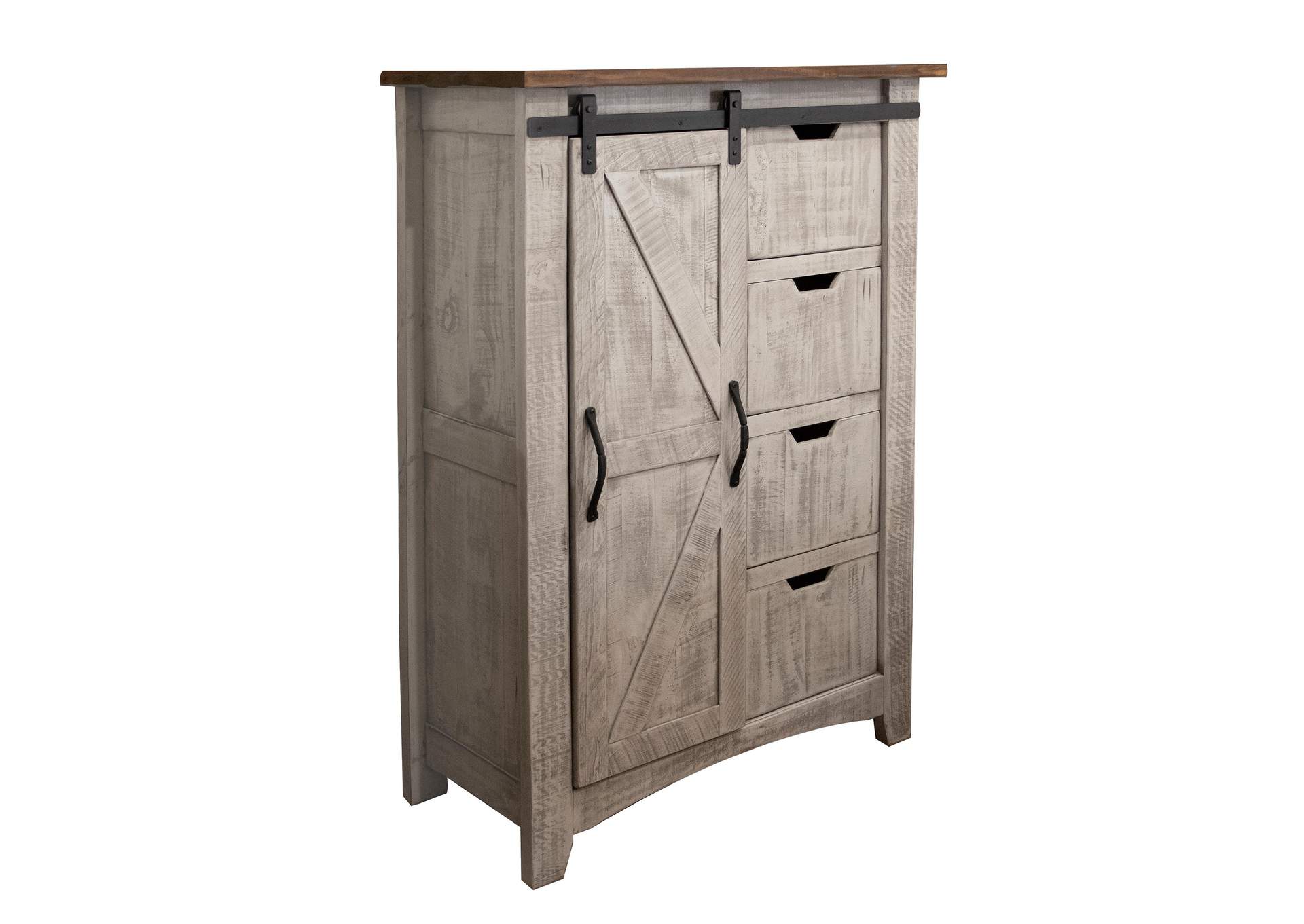 Pueblo Gray 4 Drawers, 1 Door Chest,International Furniture Direct