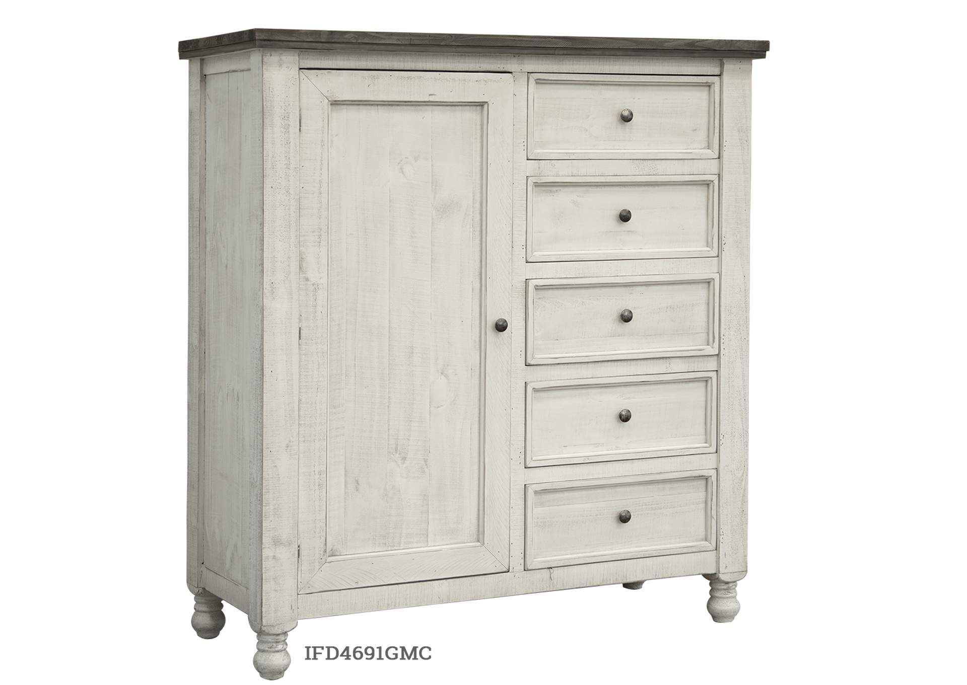 Stone 5 Drawer, 1 Door Gentleman Chest,International Furniture Direct