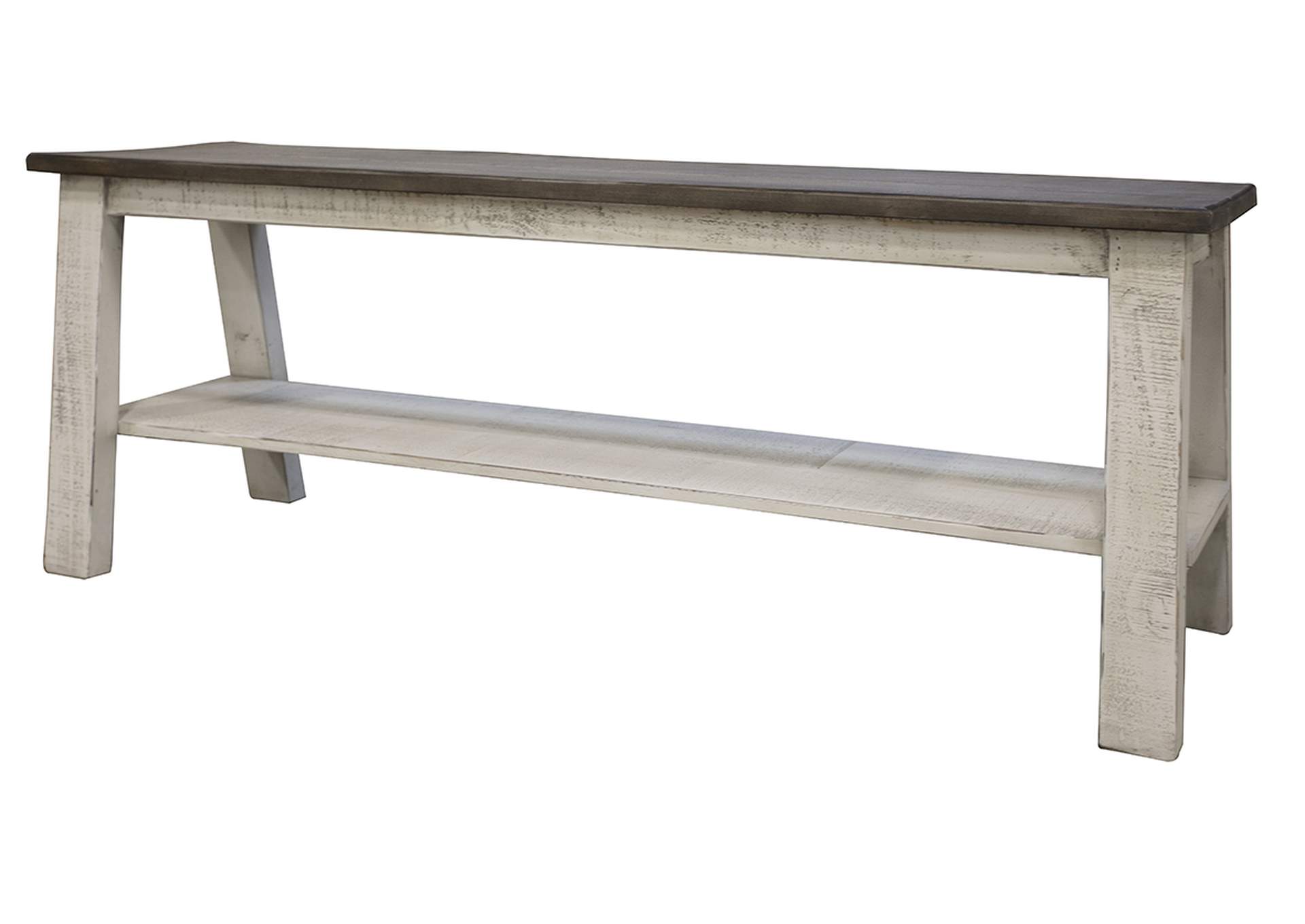 Stone Ivory Antiqued & Weathered Gray Bench,International Furniture Direct