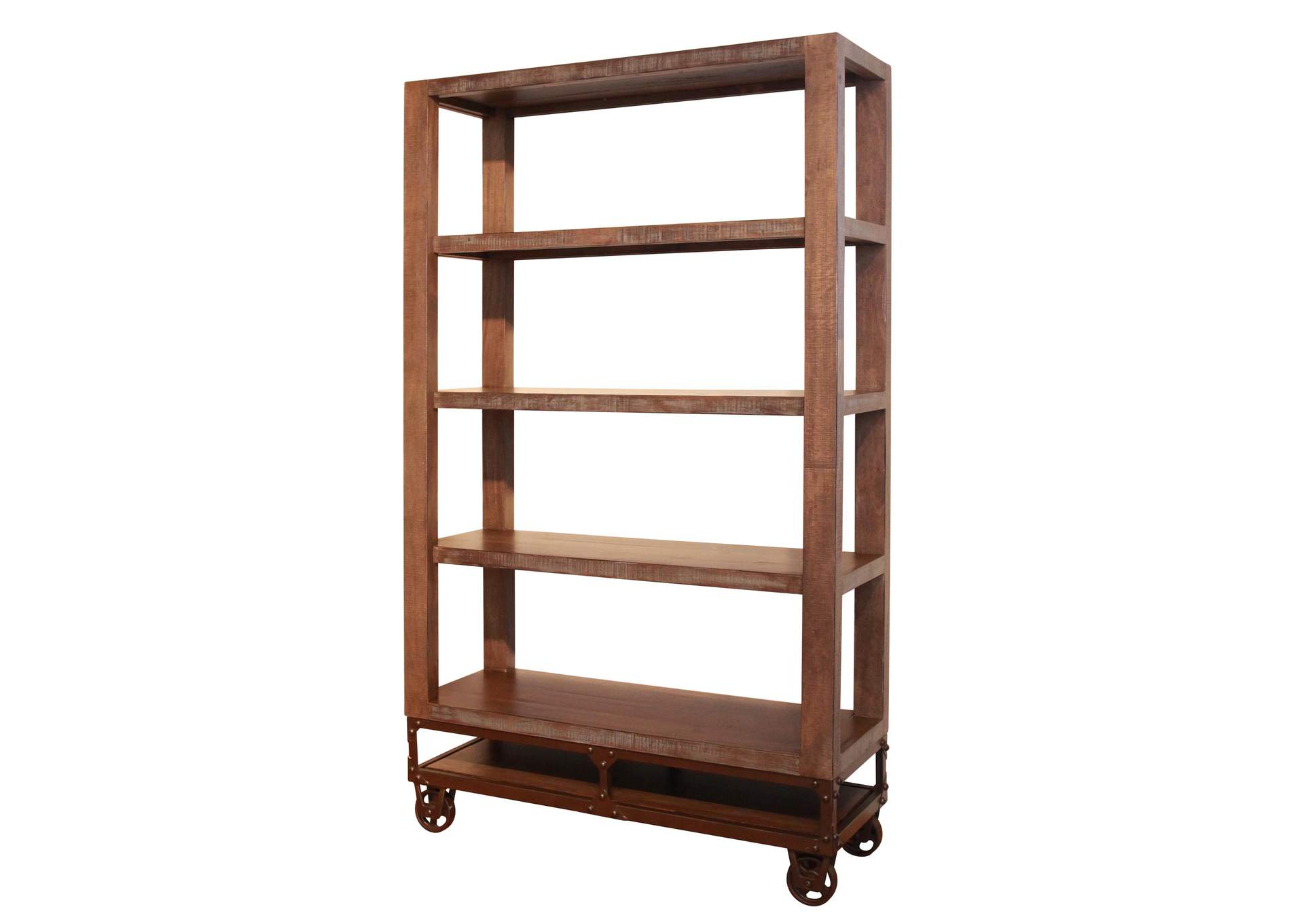 Urban Gold 70" Bookcase with 4 shelves & Casters,International Furniture Direct