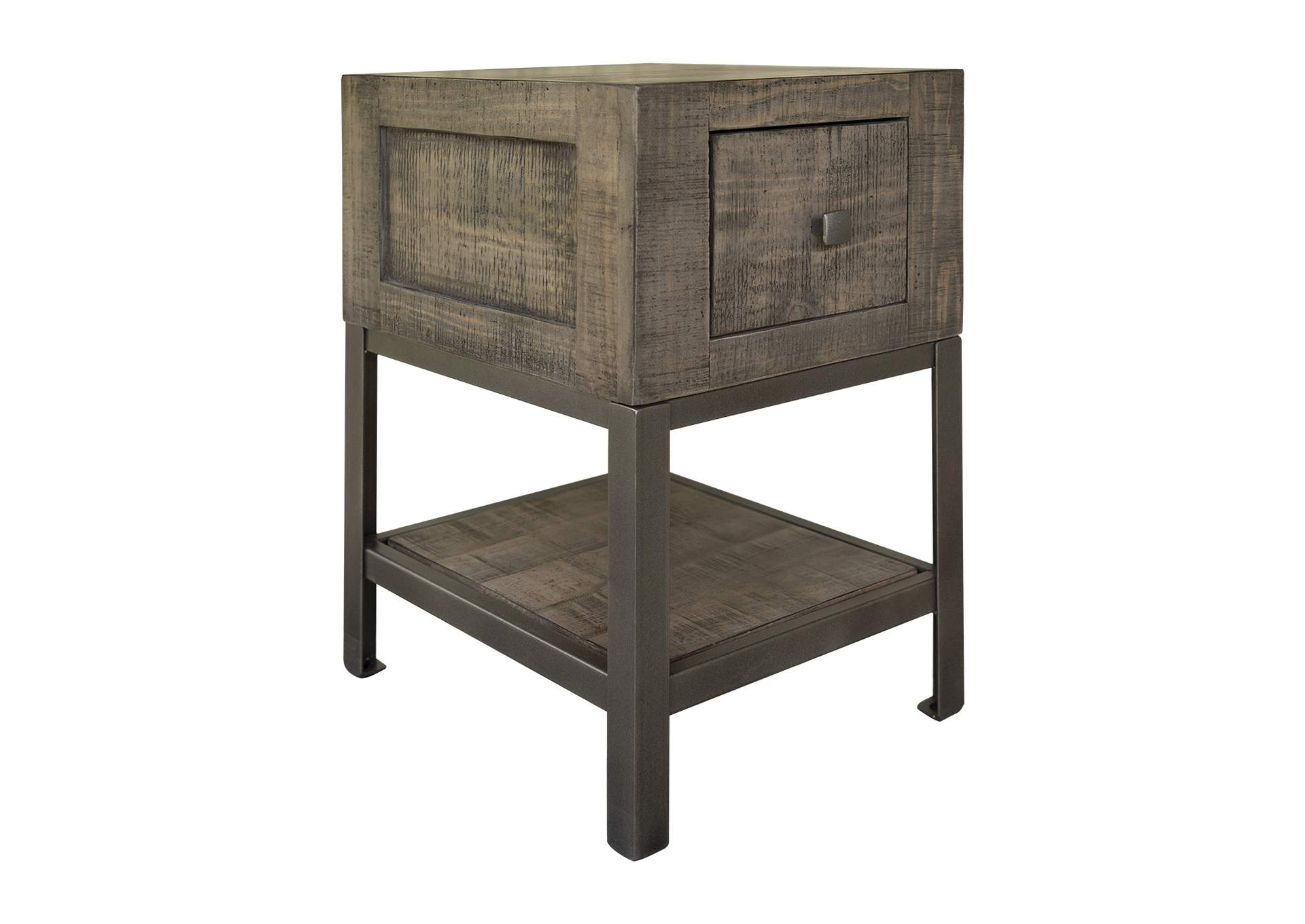 Urban Gray 1 Drawer Chair Side Table,International Furniture Direct