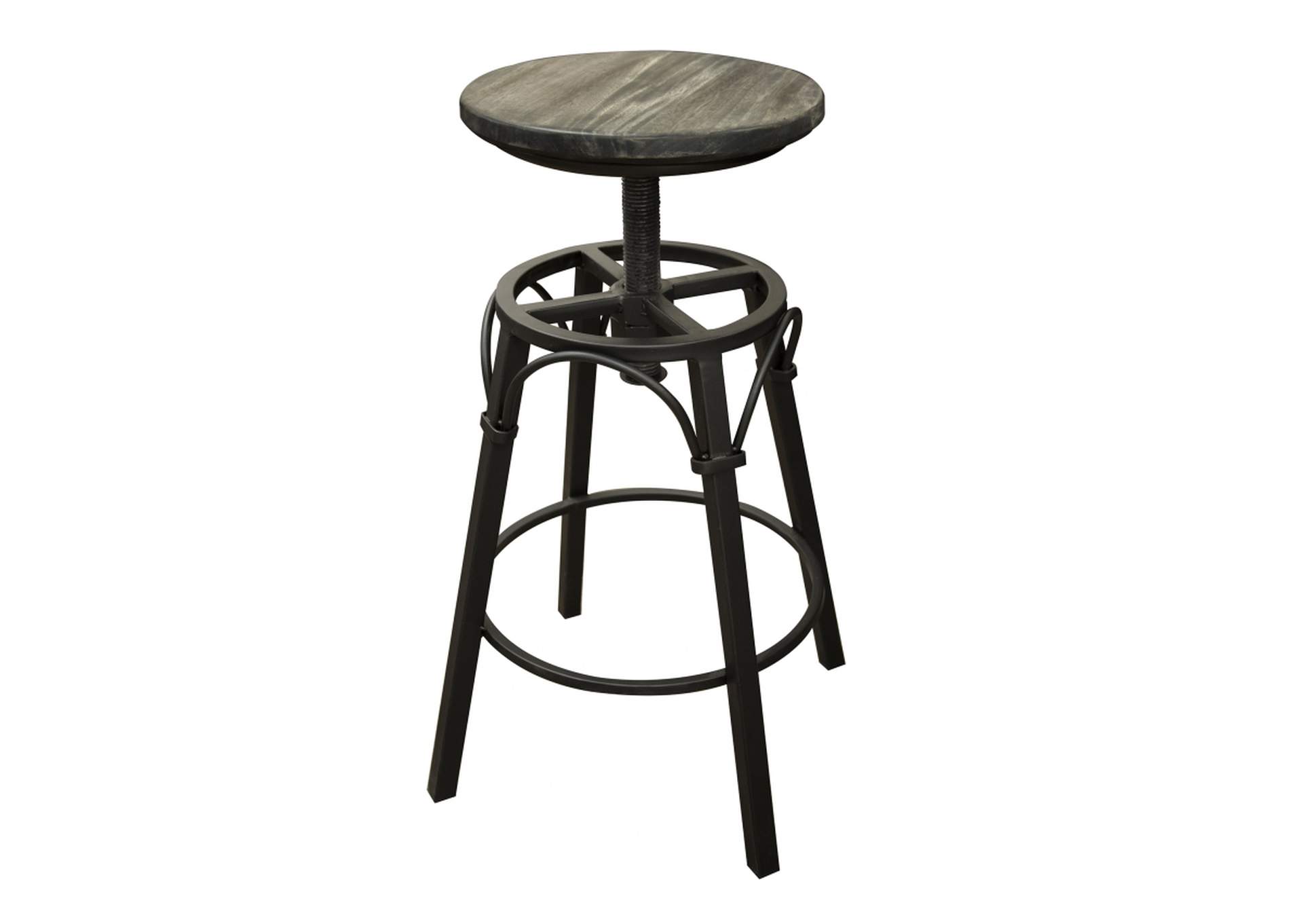 Moro 24"-30" Adjustable Height Iron Swi- vel Stool Moro Finish,International Furniture Direct