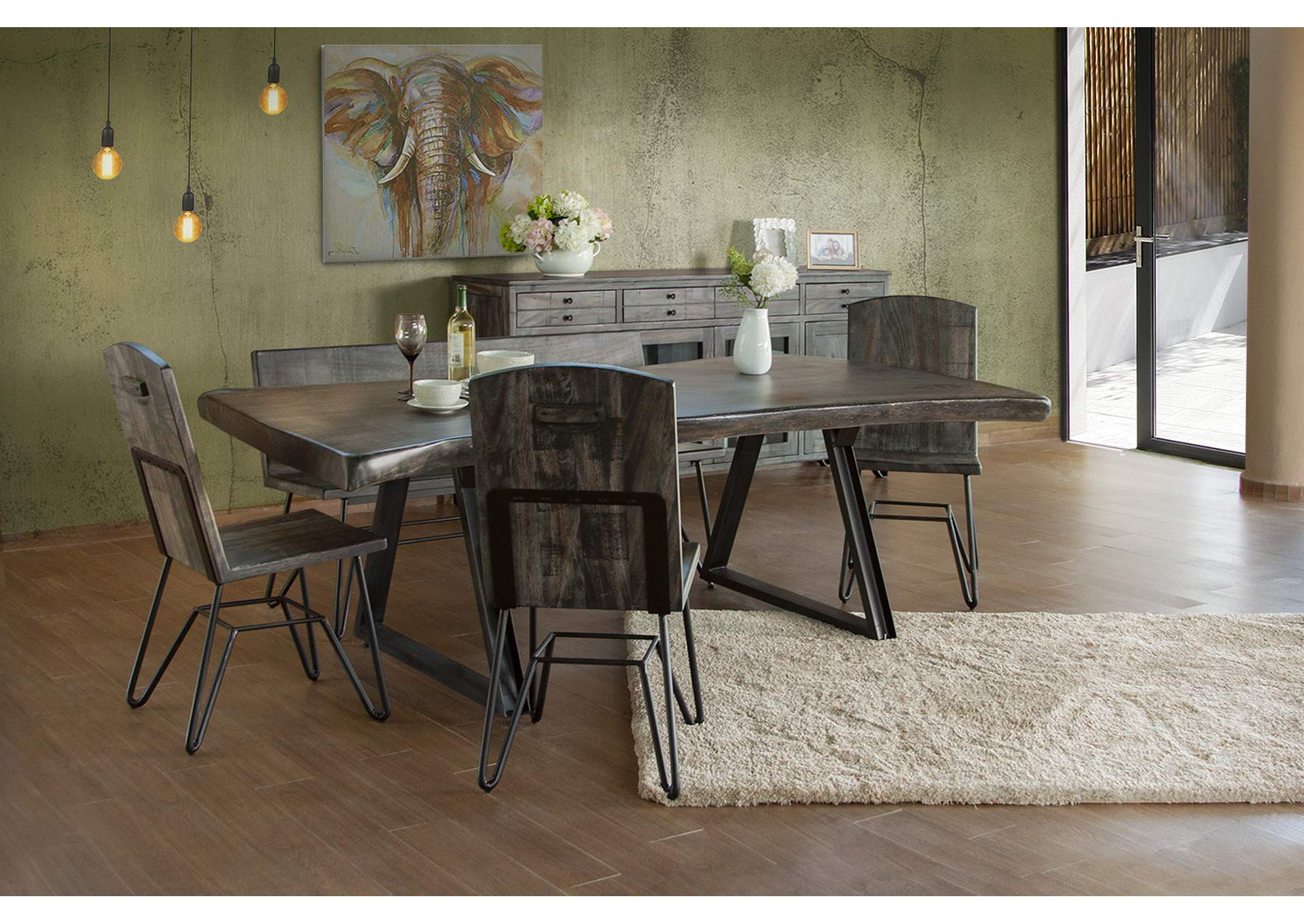 Moro Two Tone Warm Gray & Brown Chair,International Furniture Direct