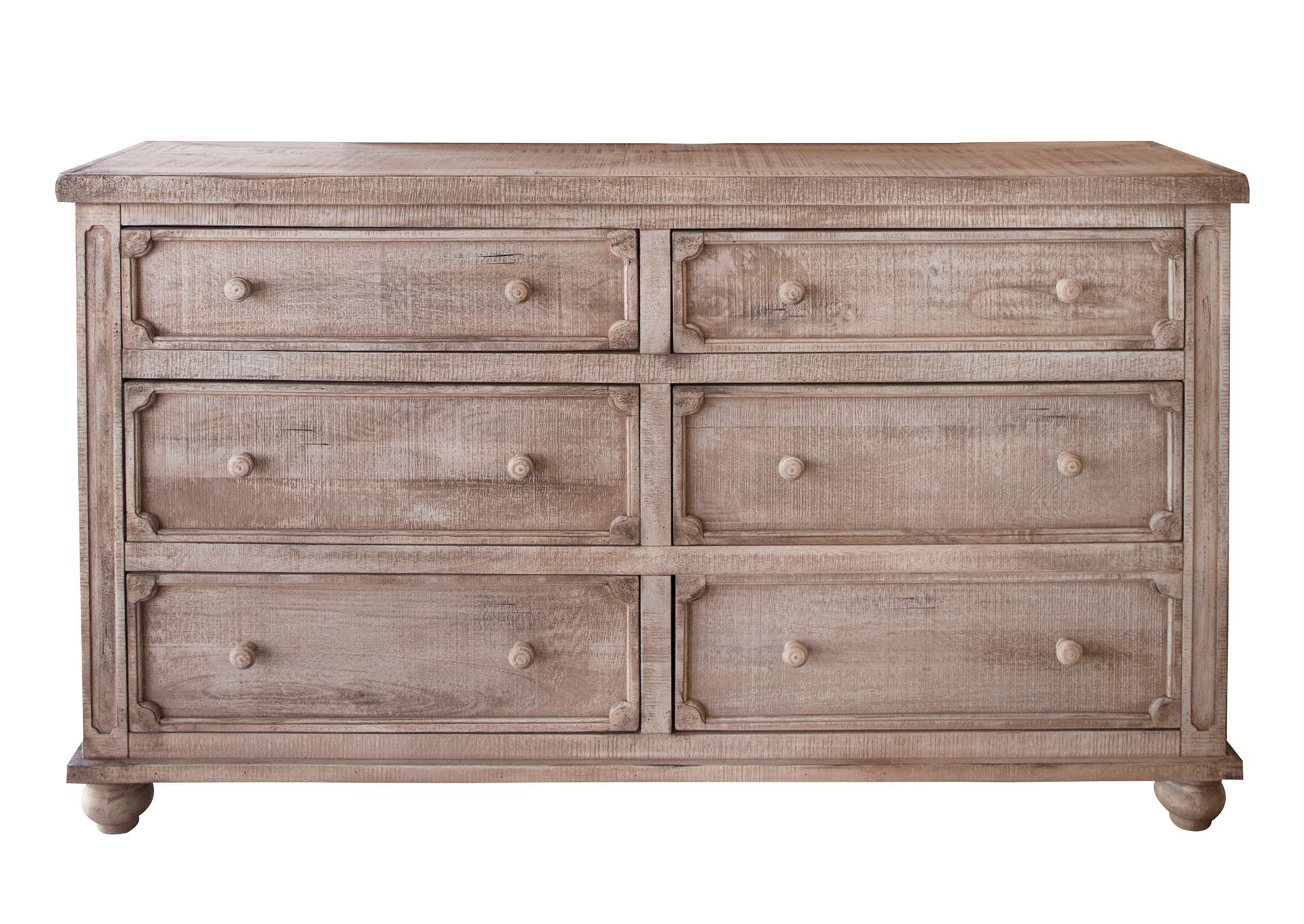 Aruba Natural 6 Drawer Dresser,International Furniture Direct