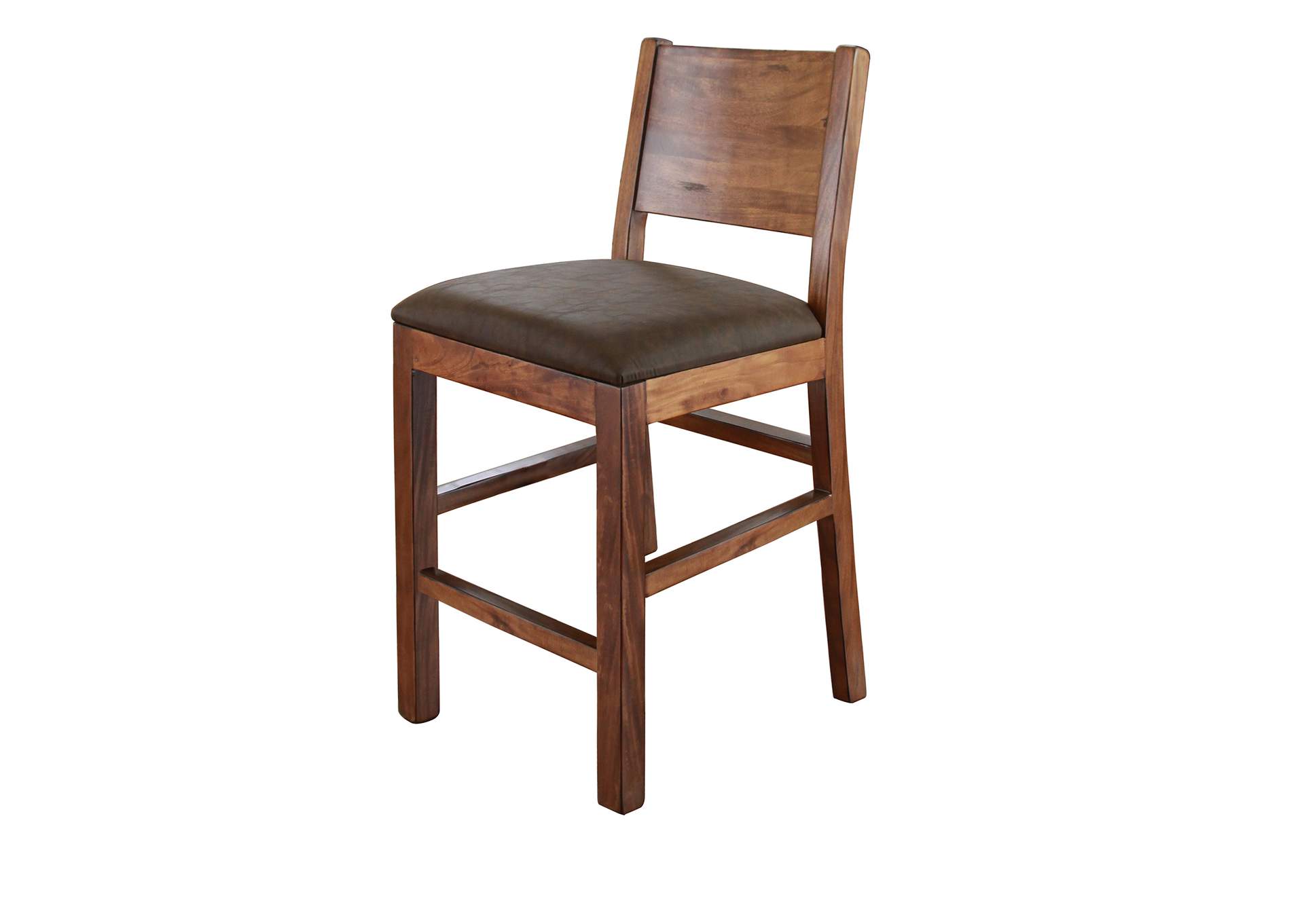 Parota 24” Barstool - with Faux Leather Seat (Set of 2),International Furniture Direct