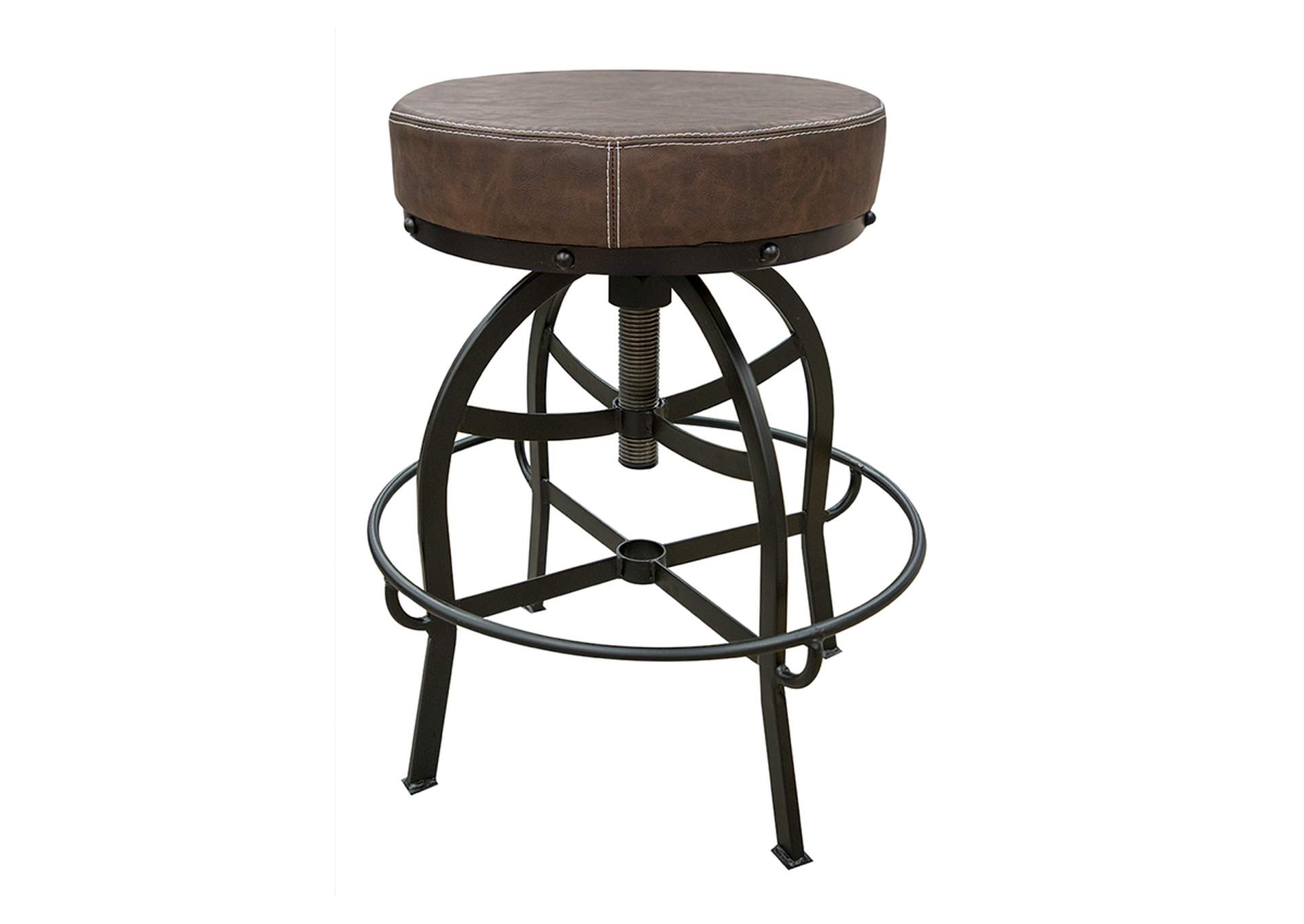 Seating 24-30" Adjustable Swivel Stool, w/ Faux Leather seat, Iron base,International Furniture Direct