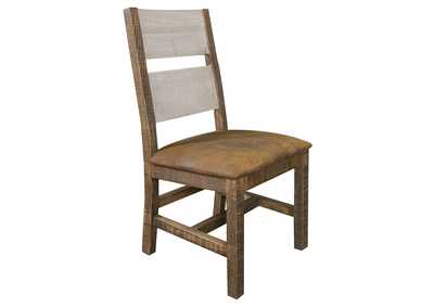 Image for Pueblo Gray Solid Wood Chair w/Fabric Seat (Set of 2)