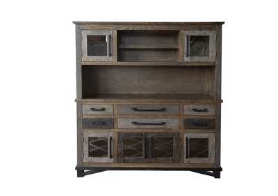 Image for Loft Brown Two tone Gray & Brown Buffet & Hutch w/6 Drawers, 6 Doors