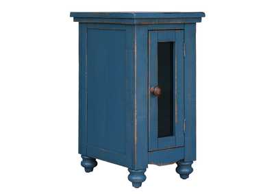 Image for Aruba 1 Door Chair Side Table, Dark Blue finish