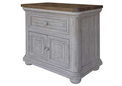 Image for Luna Gray 1 Drawer, 2 Doors, Night Stand