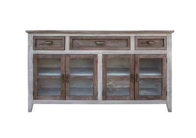 Image for Sahara 3 Drawer, 4 Doors Console, Brown Finish