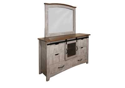 Image for Pueblo Gray 6 Drawers, 1 Door Dresser