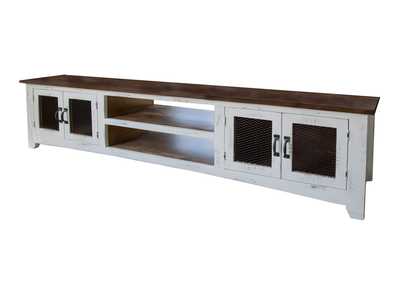 Image for Pueblo White 4 Doors & Shelves, 93" TV Stand