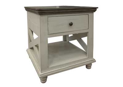 Image for Florence Ivory & Medium Gray End Table