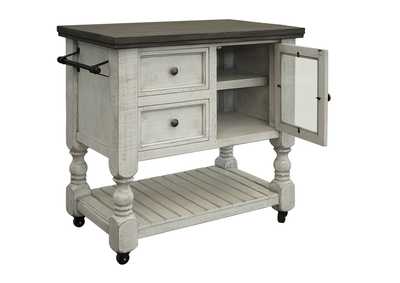 Image for Stone 2 Drawer, 1 Glass Door Kitchen Island- Stone finish