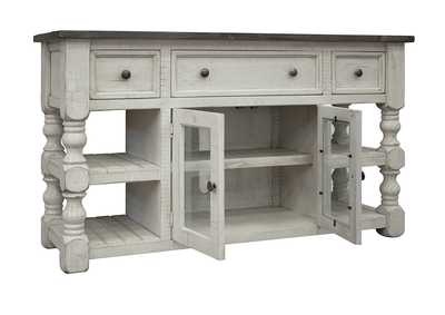 Image for Stone 60" TV Stand w/ 3 Drawer & 2 Glass Doors