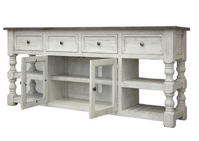 Image for Stone 80" TV Stand w/ 4 Drawer & 2 Glass Doors